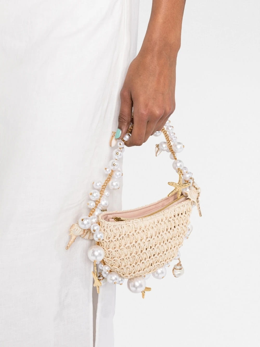 Pearl Straw Woven Women’s Crossbody Bag