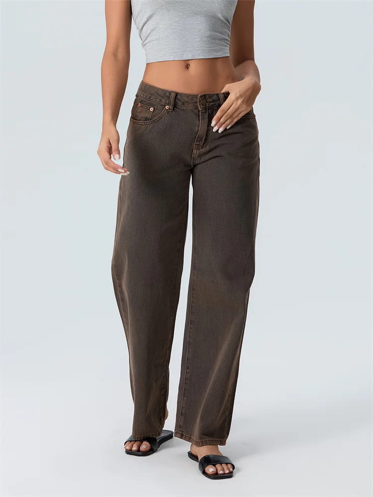 Women Wide Leg Boyfriend Jeans