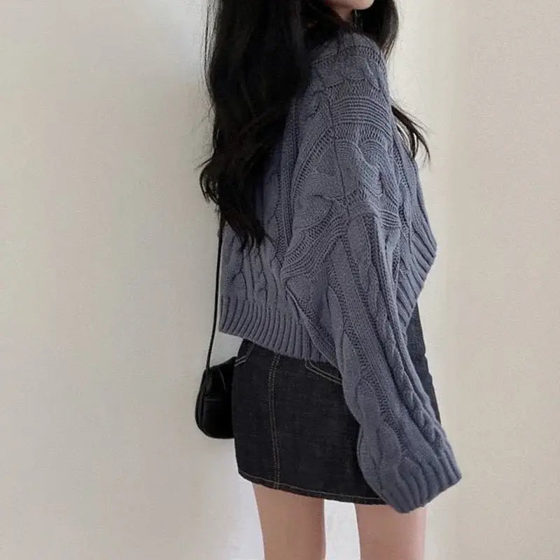V-neck Short Sweater Casual