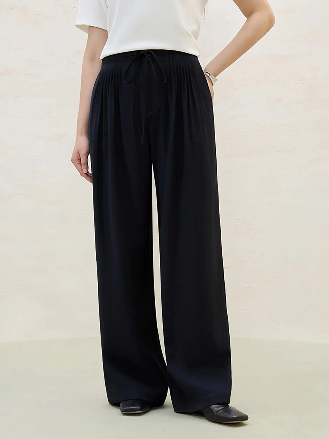 Plus Size Loose Lazy Pleated Floor-length Pants Women