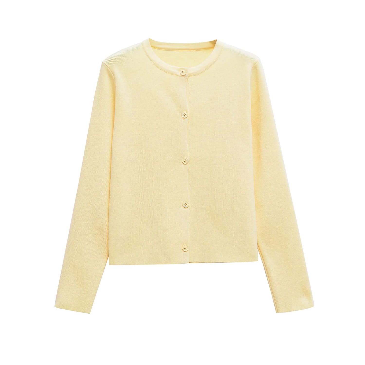 Women’s Long Sleeve Round Neck Flat Needle Knitted Jacket