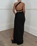 Women Summer 2 Pieces Outfits Solid Color Oblique Shoulder Sleeveless - Norellé
