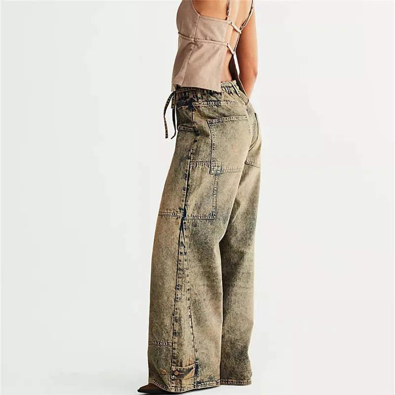 Women Fashion Wide-Leg Jeans