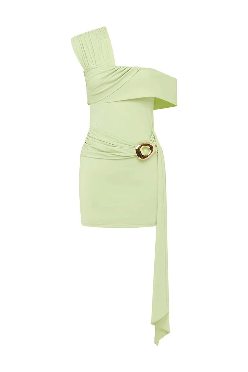 One Shoulder Backless Mini Dress Women