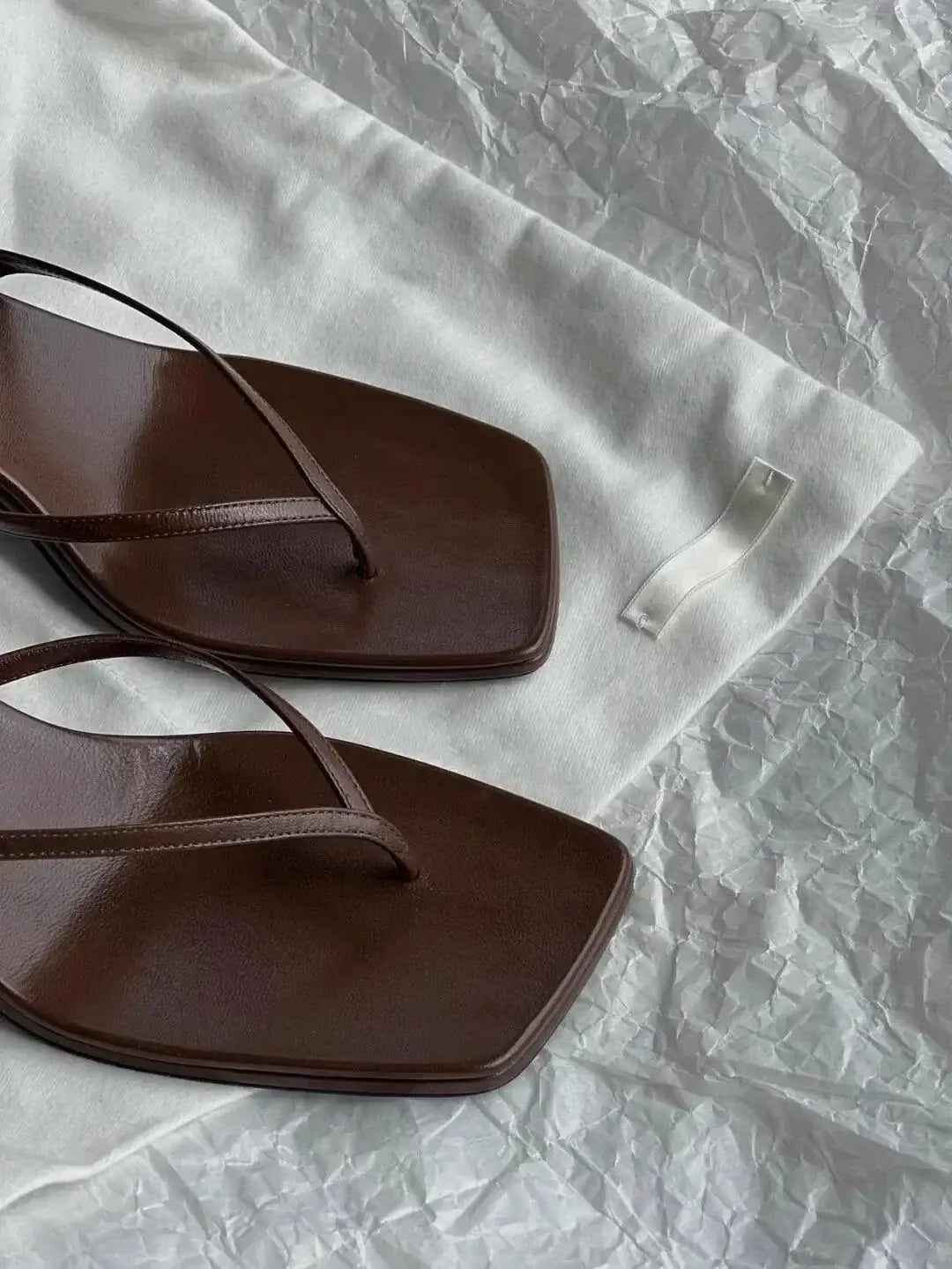 Retro Square Toe Clip Sandals