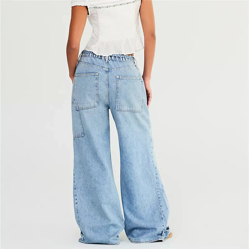 Women Fashion Wide-Leg Jeans