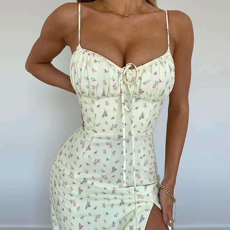Women Elegant Floral Beach Vacation Bodycon Streetwear Long Dress - Norellé