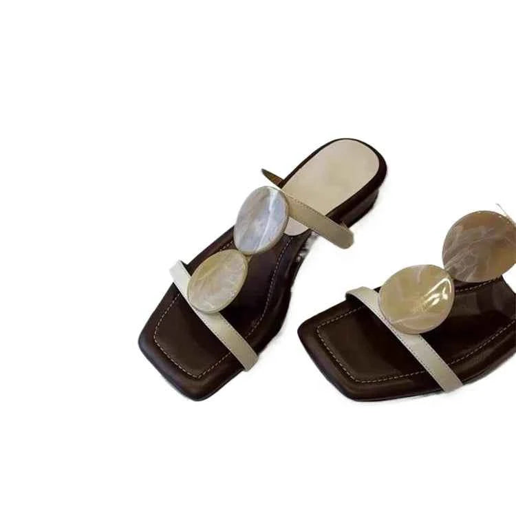 Sheepskin Version Roman Style Flat Bottom Sandals Women's
