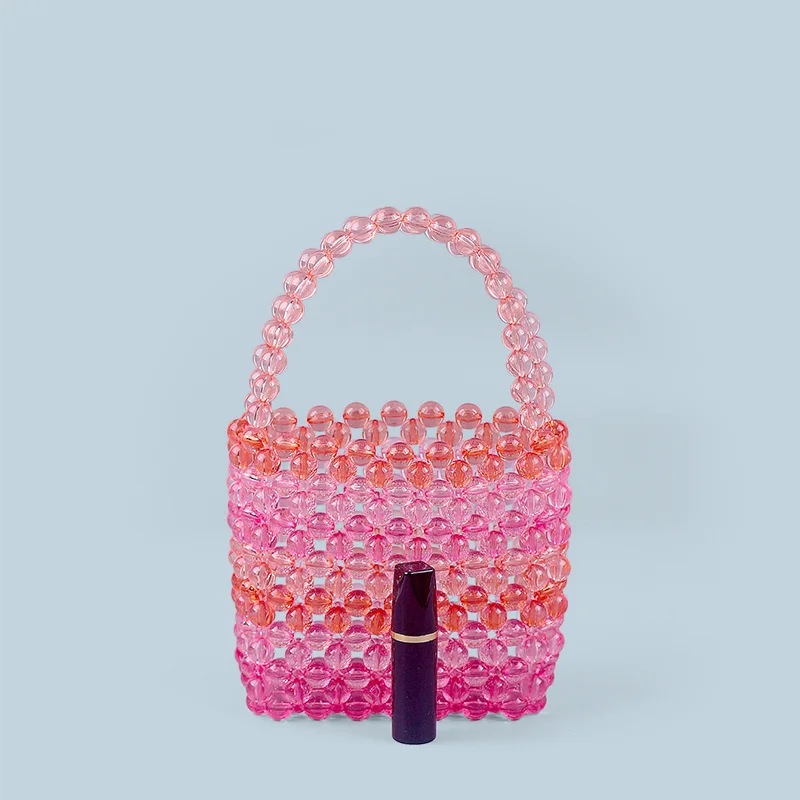 Handmade Beaded Woven Bucket Bag