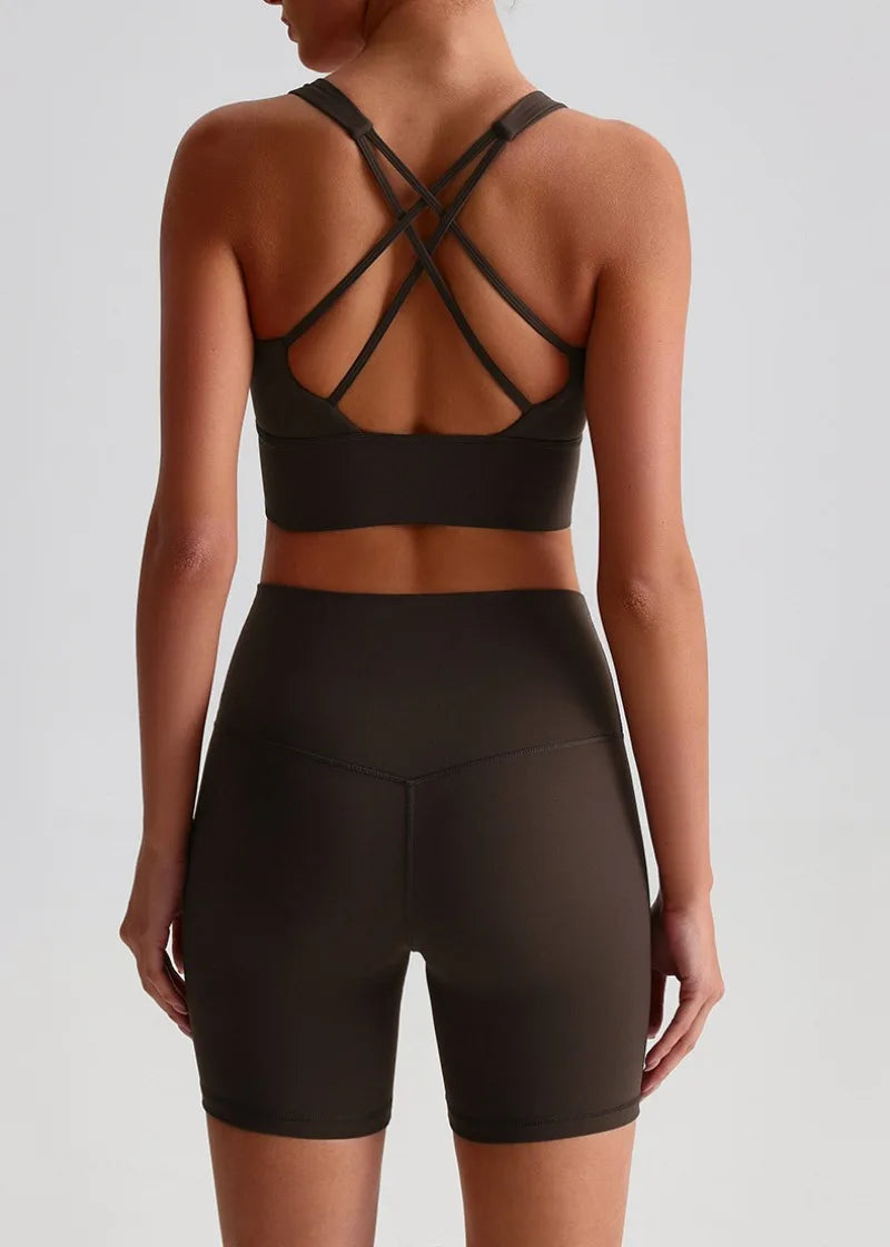 Women’s Seamless Yoga Set - Quick-Dry Naked Feel Backless Bra Booty-Lifting Shorts