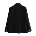 Women's Clothing Style Fashionable Versatile Texture Double breasted Mid length Suit Coat - Norellé