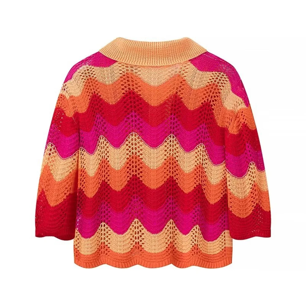 Women's Western Style Knitted Top Half Skirt Set