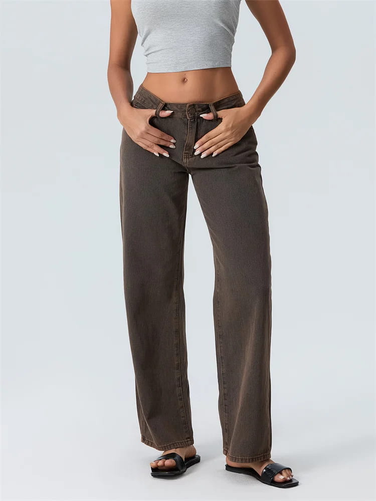 Women Wide Leg Boyfriend Jeans