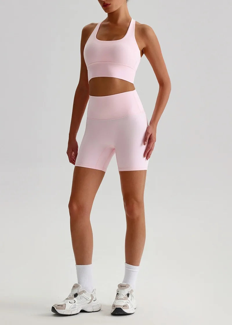 Women’s Seamless Yoga Set - Quick-Dry Naked Feel Backless Bra Booty-Lifting Shorts