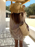 Solid Colour Beach Knit Mini Dress Women's Summer Hollow Out - Norellé