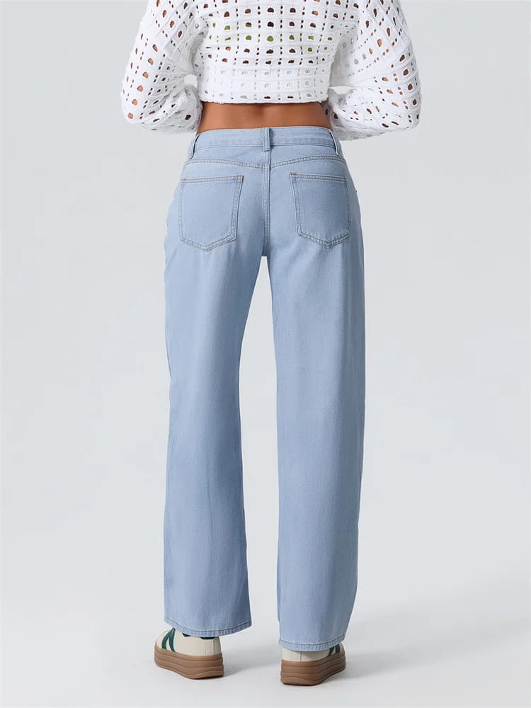 Women Wide Leg Boyfriend Jeans