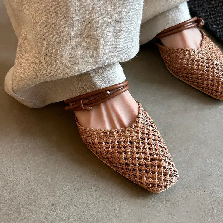 Vintage Woven 1 Slip-on Toe Half Slippers Women’s