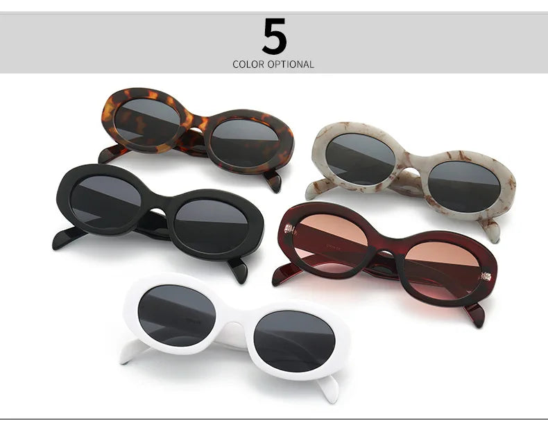 Vintage Small Oval Sunglasses Women
