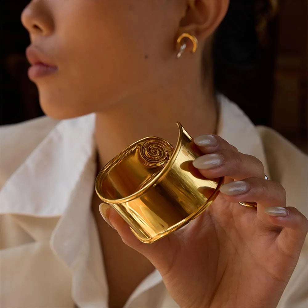 Wide Spiral Bracelet Stainless Steel