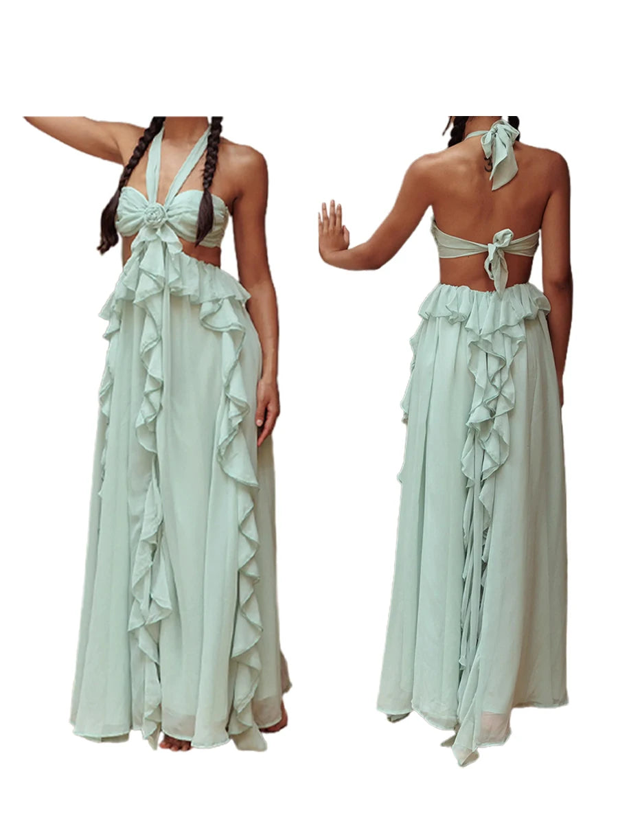 Women’s Backless Cutout Ball Gown Dress