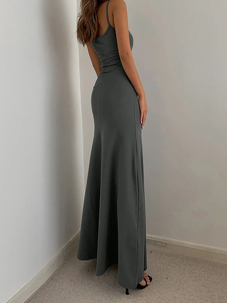 Summer Women's Fashion Simple Temperament Suspender Long dress - Norellé