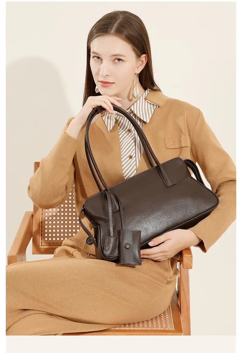 3 Layers Genuine Leather Large Underarm Shoulder Bags For Women