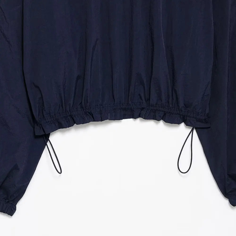 Women Fashion With Side Stripes Cropped Jacket Coat And High Waist Elastic Drawstring Skort