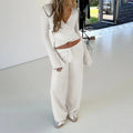 Loose Pants Leisure Suit Women Flare Sleeve Crop - Norellé