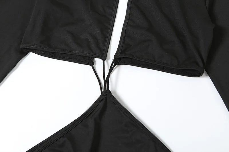 Fashion Black Sexy Cut Out Maxi Dress