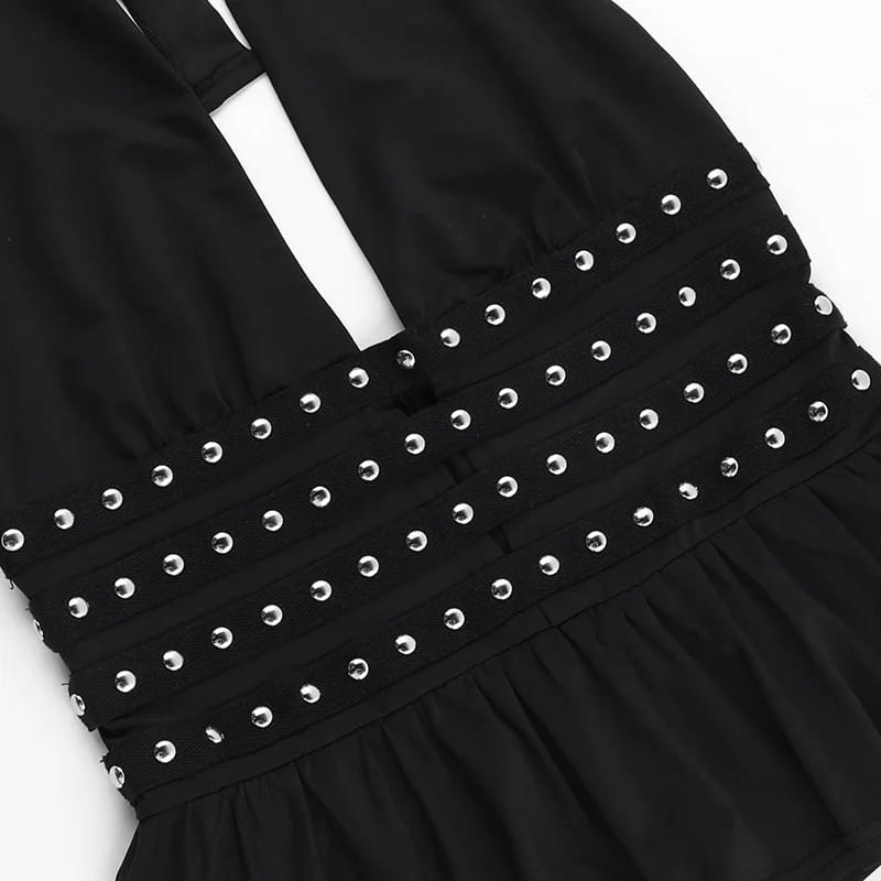 Women Studded Halter Neck Top