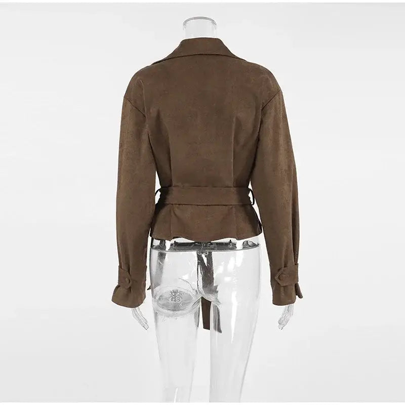 Brown Suede Leather Jackets Women