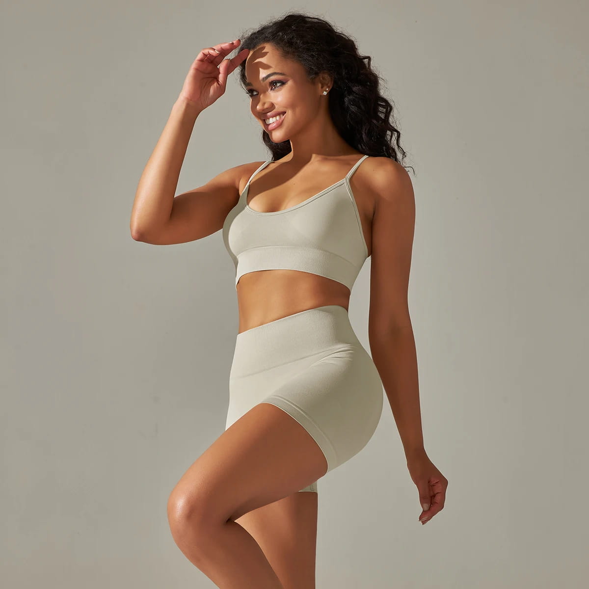 Seamless Yoga Set Camisole Bra Shorts