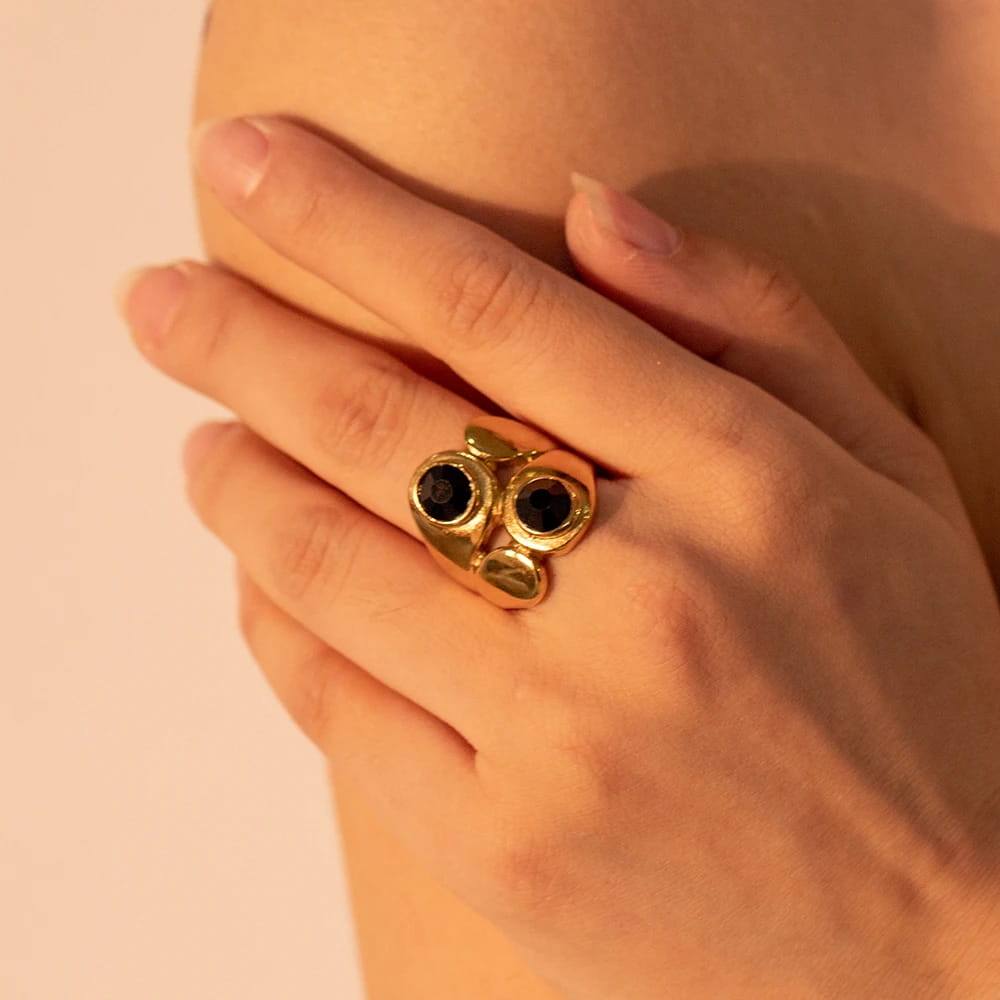 Vintage Stainless Steel Unique Heart Shaped Ring