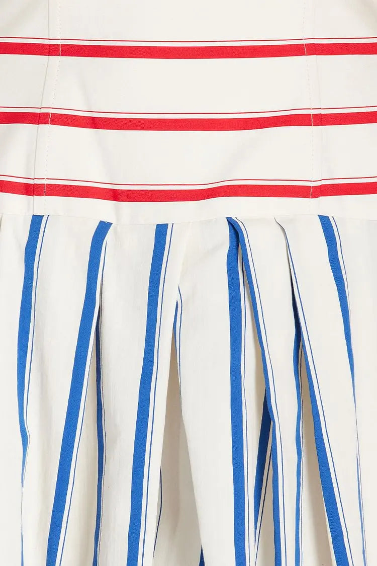 Bandeau Striped Print Sling Maxi Dress Summer Off The Shoulder - Norellé