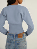 Autumn Fashion Knitwear Cardigan Top Women's Ribbed Patchwork - Norellé