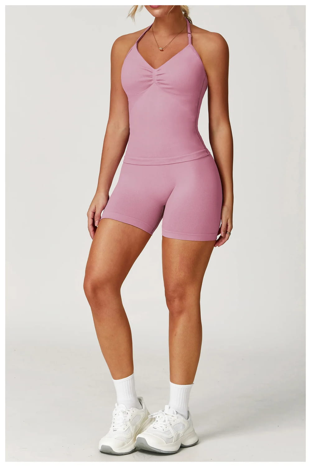 2PCSYoga Set Women Gym Tracksuit High Waist Leggings Fitness Shorts