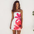Print Pleated Pullover Cover Buttock Wrap short Dress - Norellé