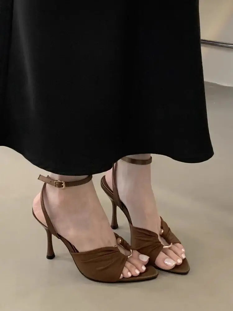 Women Sandals Fad Pointed Toe Heeled Shoes