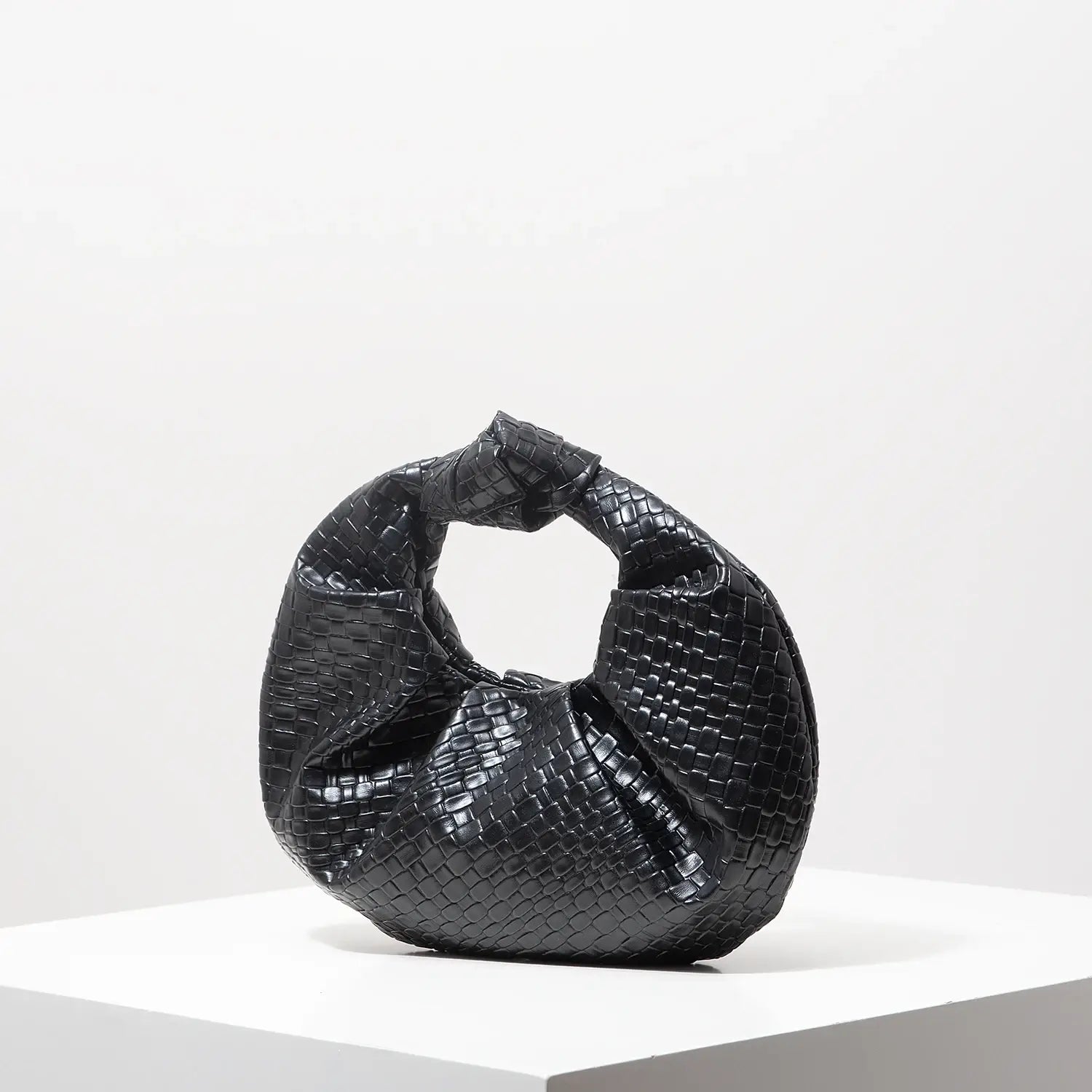 Retro Artificial Leather Woven Pattern Handbag