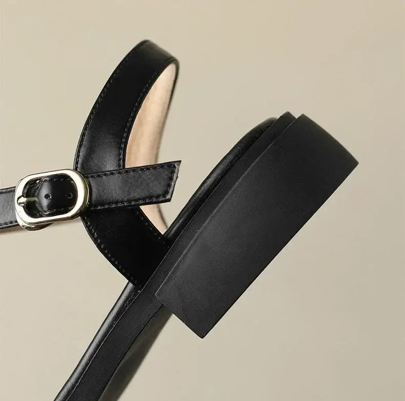 Flat Leather Sandals For Woman