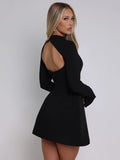 Long Sleeve Backless Mini Dress For Women Autumn Winter - Norellé