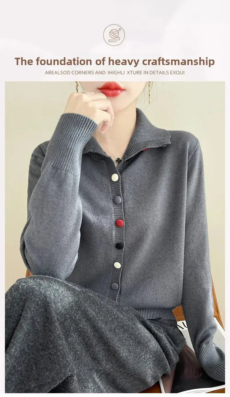 High Neck Knitted Sweater Cardigan Women’s