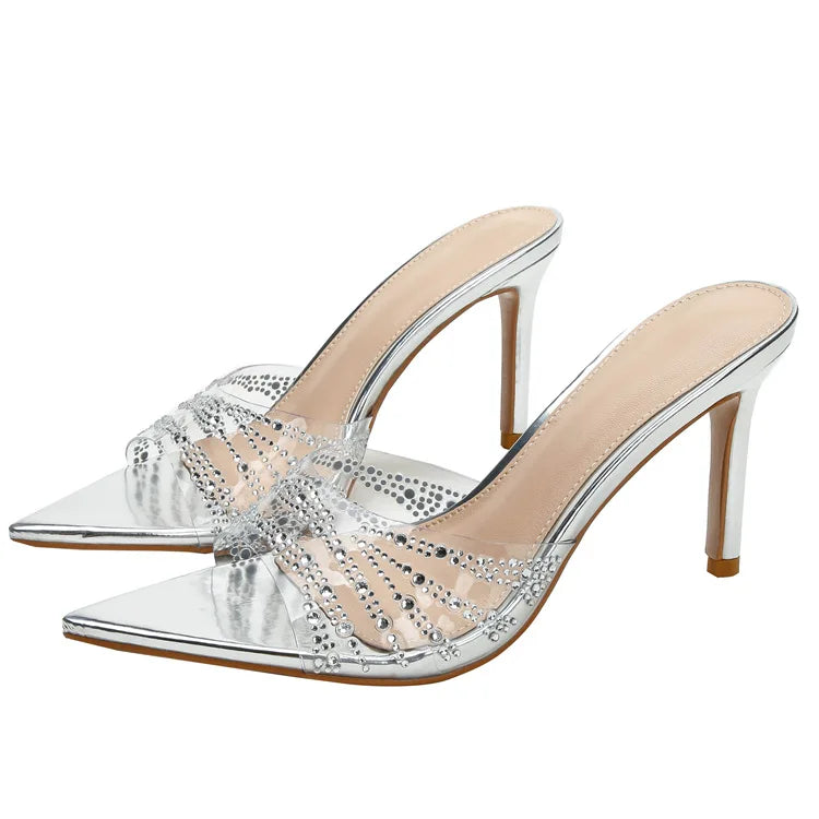 Women’s Mules Rhinestone High Heel