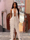 2Pc Retro Lace Bikini Deep-v  Women One Piece Swimsuit Backless Swimwear - Norellé