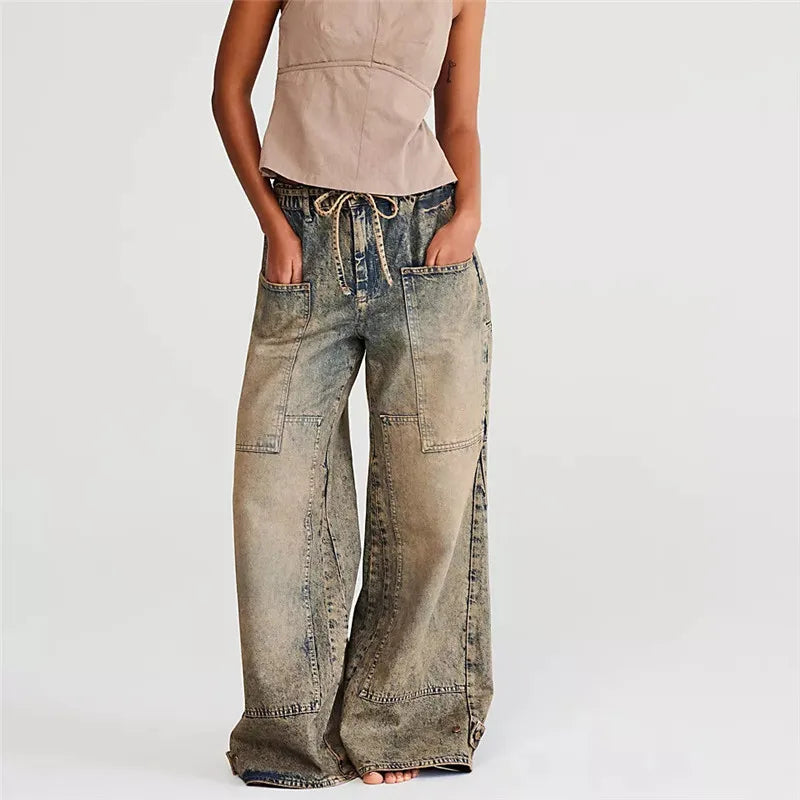 Women Fashion Wide-Leg Jeans