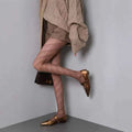 Women Twilled Stripe Fishnet Tights