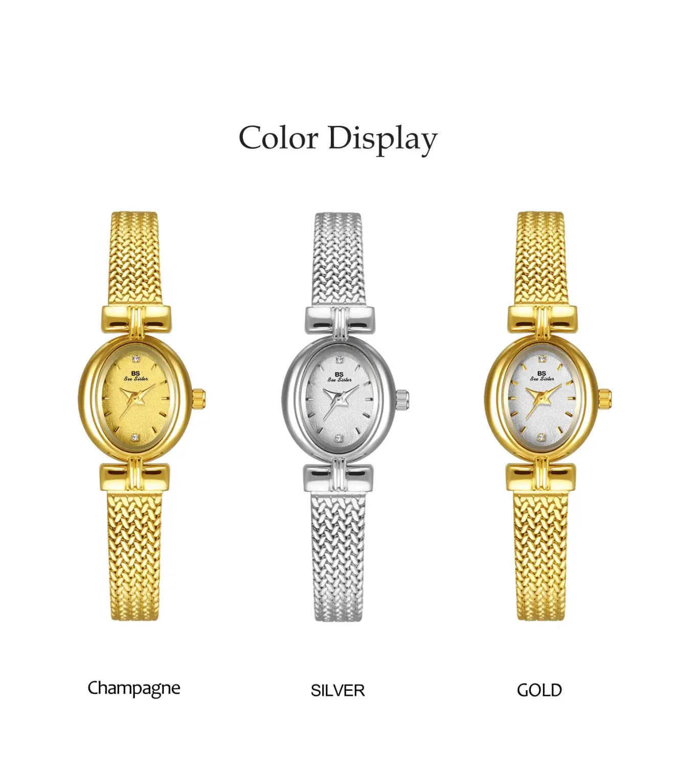 Ladies Watch Vintage Luxury High Quality Gold Oval Small Wrist