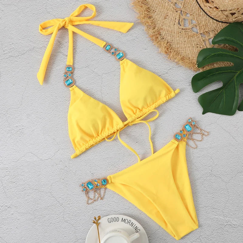 Women's Swimsuit With Rhinestones - Norellé