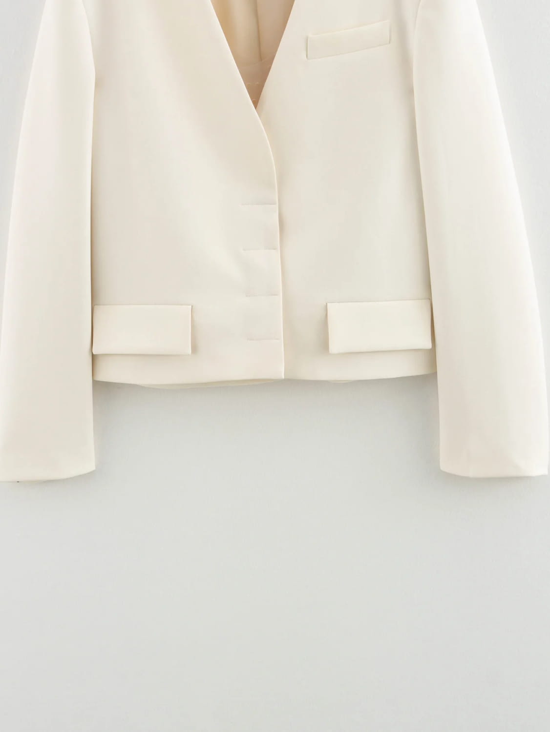 Vintage Women White Casual Blazer Jackets