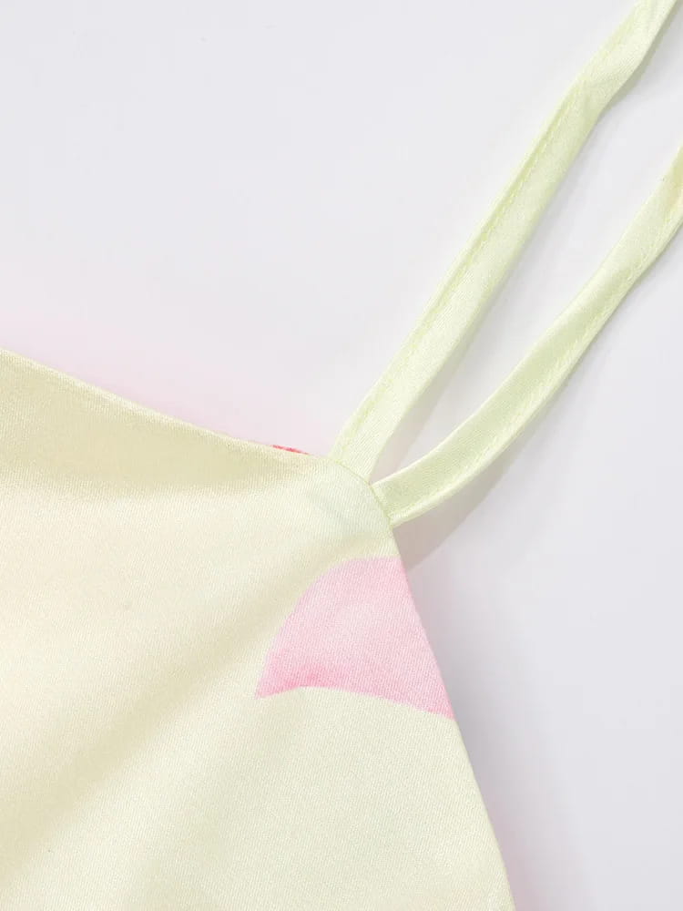 Halter Contrast Print Dress For Women